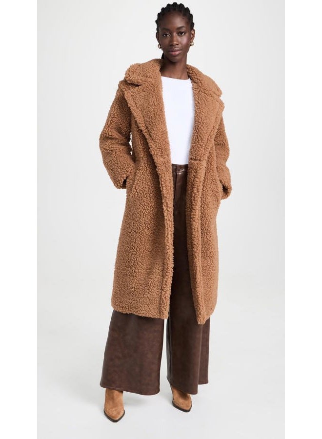 UGG Women's Gertrude Long Teddy Coat, Chestnut, X-Small, Chestnut, XS - Image 2