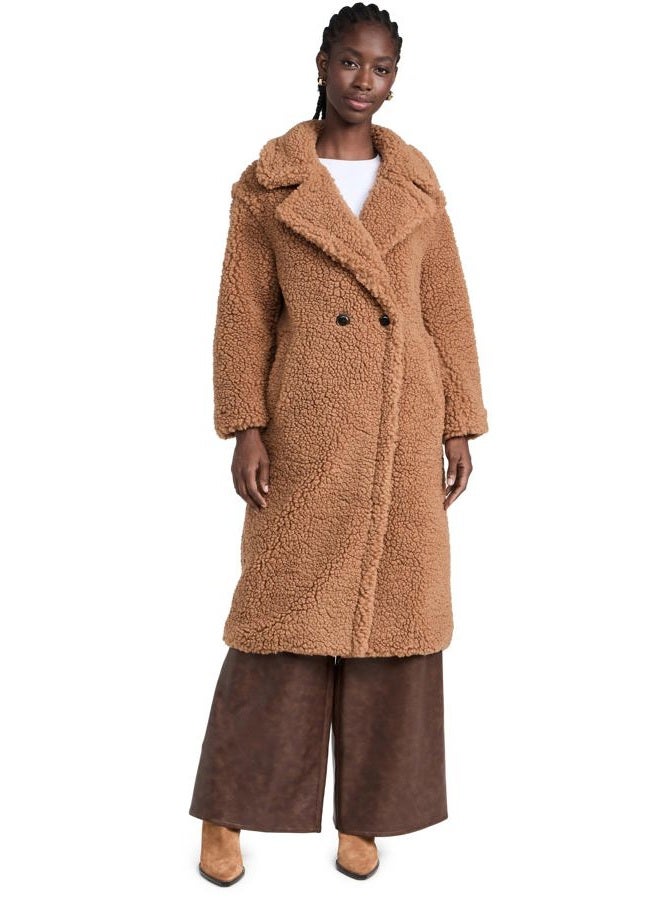 UGG Women's Gertrude Long Teddy Coat, Chestnut, X-Small, Chestnut, XS - Image 1