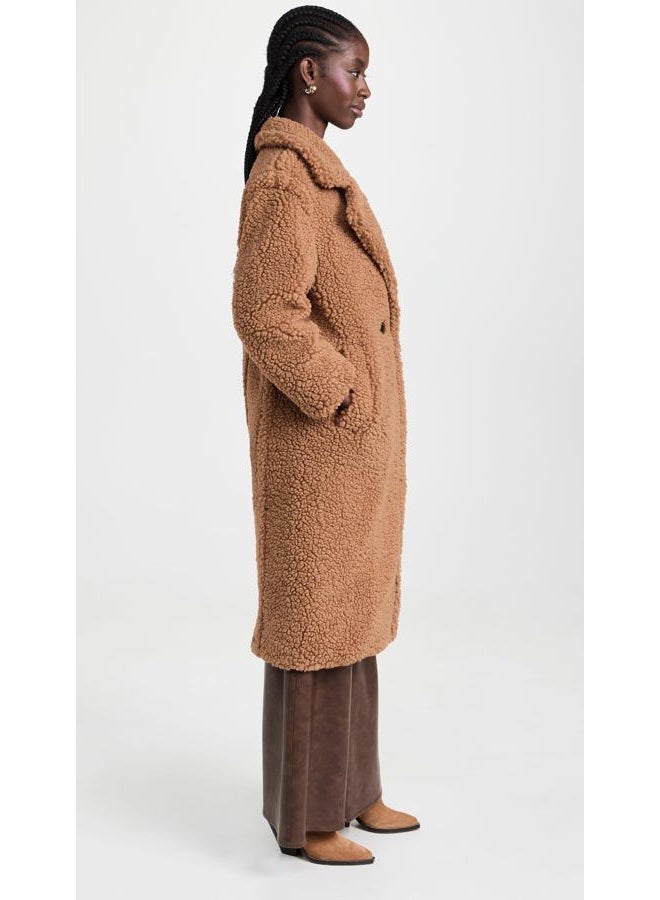 UGG Women's Gertrude Long Teddy Coat, Chestnut, X-Small, Chestnut, XS - Image 4