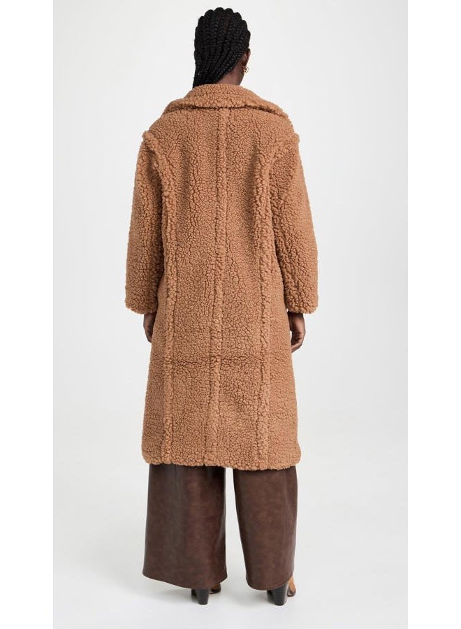 UGG Women's Gertrude Long Teddy Coat, Chestnut, X-Small, Chestnut, XS - Image 3