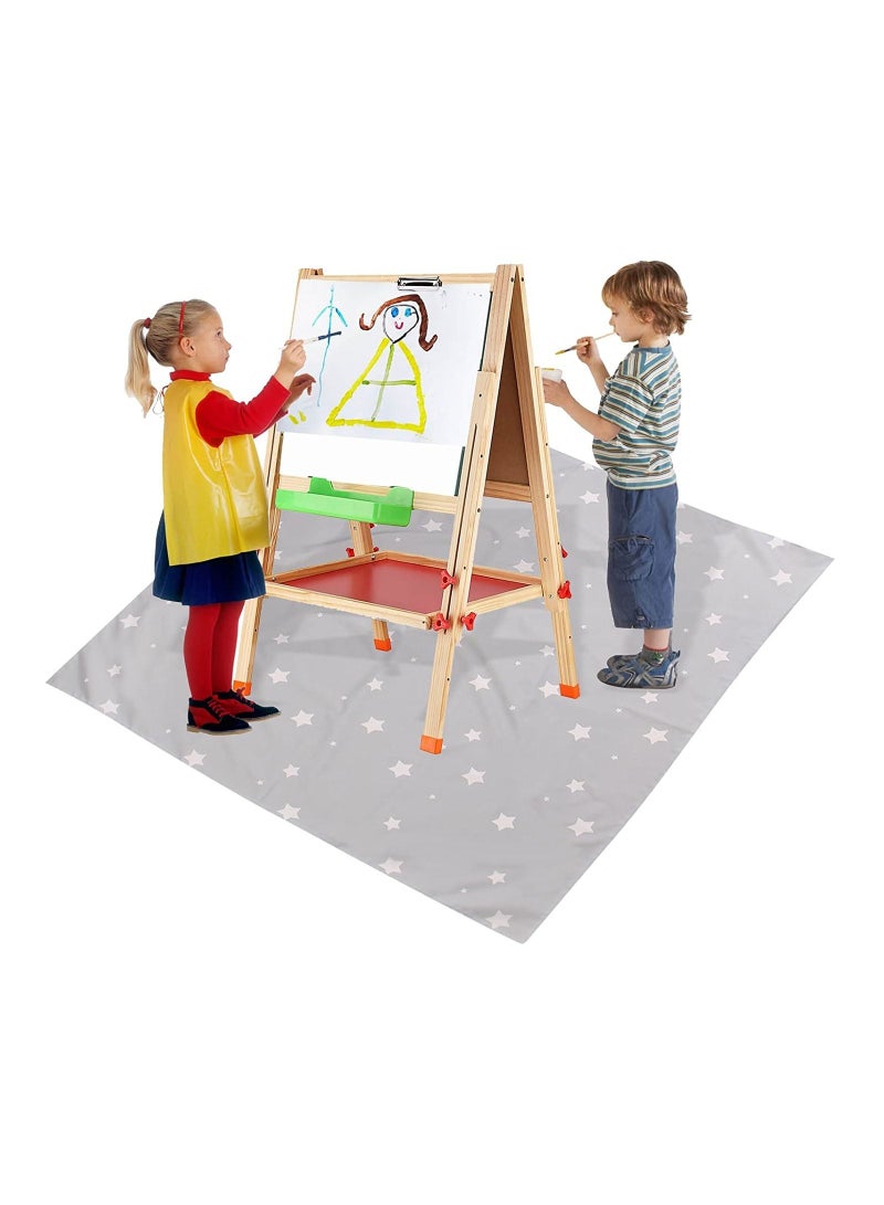 Splat Mat for Under High Chair/Arts/Crafts, Washable Baby Spill Mat Waterproof Anti-slip Floor Splash Mat, Portable Play Mat and Table Cloth (Star, 51") - Image 5