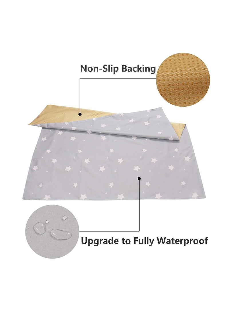 Splat Mat for Under High Chair/Arts/Crafts, Washable Baby Spill Mat Waterproof Anti-slip Floor Splash Mat, Portable Play Mat and Table Cloth (Star, 51") - Image 2