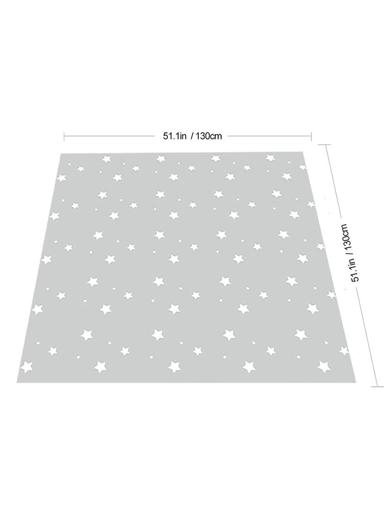 Splat Mat for Under High Chair/Arts/Crafts, Washable Baby Spill Mat Waterproof Anti-slip Floor Splash Mat, Portable Play Mat and Table Cloth (Star, 51") - Image 3