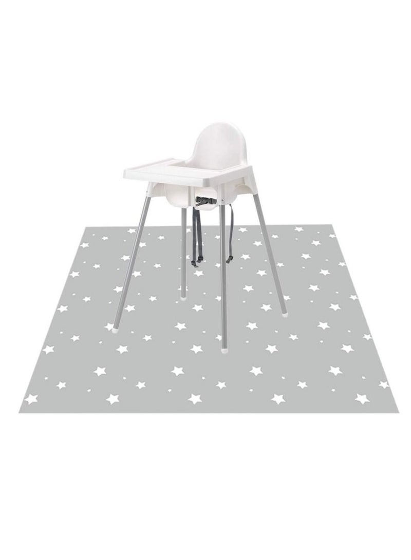 Splat Mat for Under High Chair/Arts/Crafts, Washable Baby Spill Mat Waterproof Anti-slip Floor Splash Mat, Portable Play Mat and Table Cloth (Star, 51") - Image 1