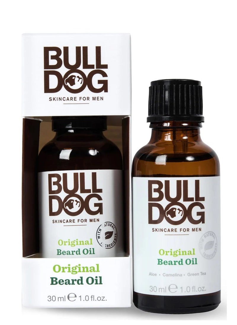 BULLDOG - Original Beard Oil For Men with Aloe Vera Camelina Oil and Green Tea 30ml - Image 1