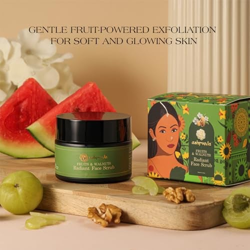 Ashpveda Fruits & Walnuts Radiant Face Scrub for Deep Exfoliation | Helpful for Dead Skin, Smooth and Clear Complexation, Tan Removal, Skin Hydration & Exfoliation (30gm) - Image 3