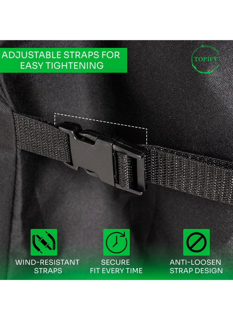 Topify TOPIFY Waterproof Grill Cover Anti Dust Charcoal Electric Barbeque Garden Outdoor BBQ Protective Case Multiple Sizes Black, (170 x 71 x 117 cm)  - Image 4