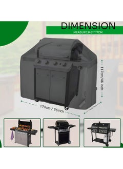 Topify TOPIFY Waterproof Grill Cover Anti Dust Charcoal Electric Barbeque Garden Outdoor BBQ Protective Case Multiple Sizes Black, (170 x 71 x 117 cm)  - Image 2