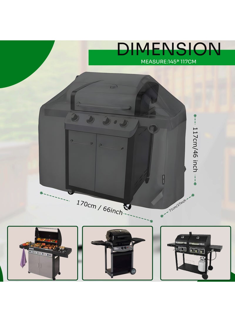 Topify TOPIFY Waterproof Grill Cover Anti Dust Charcoal Electric Barbeque Garden Outdoor BBQ Protective Case Multiple Sizes Black, (170 x 71 x 117 cm)  - Image 2