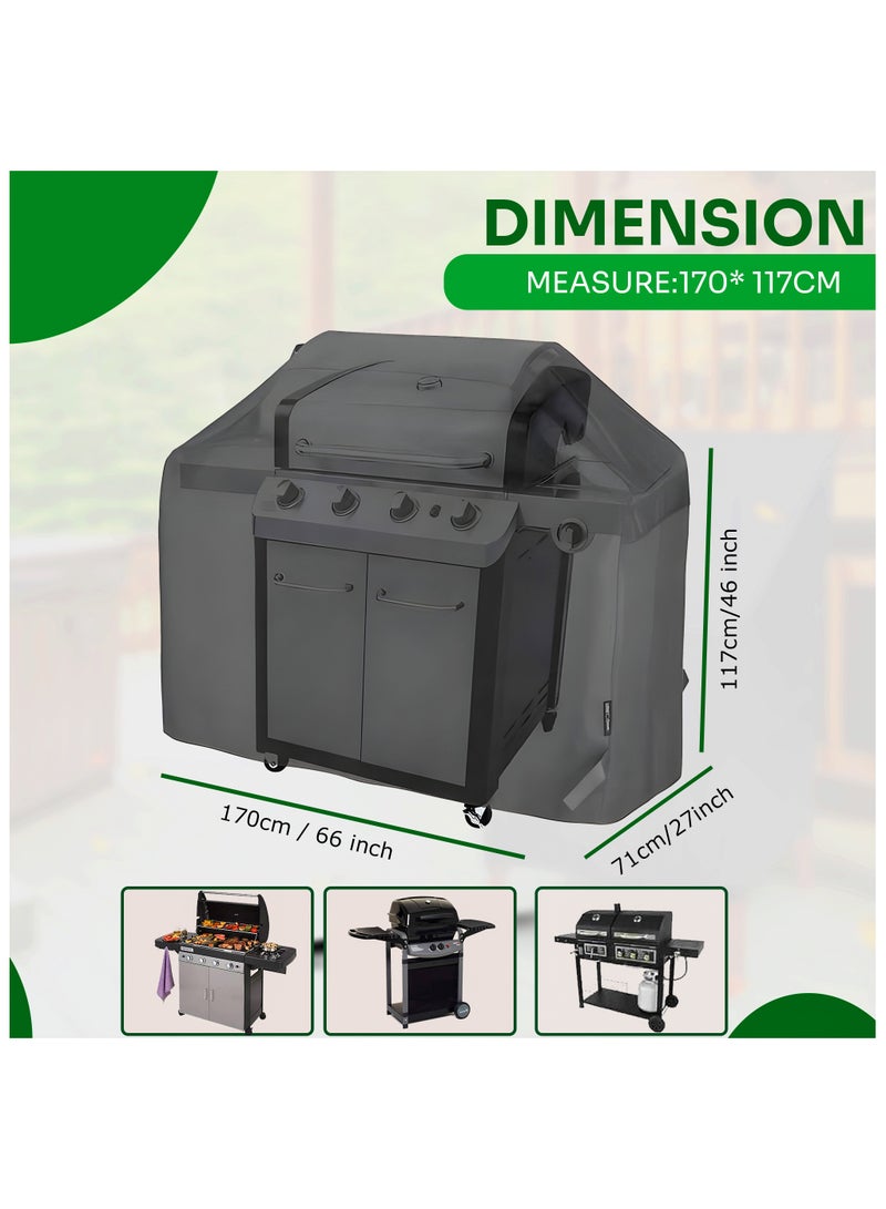 Topify TOPIFY Waterproof Grill Cover Anti Dust Charcoal Electric Barbeque Garden Outdoor BBQ Protective Case Multiple Sizes Black, (170 x 71 x 117 cm)  - Image 2