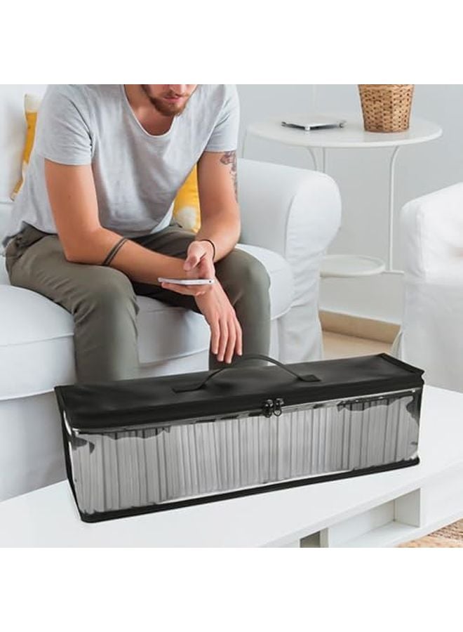 Black Zippered Disc Storage Bag With Handle For Secure Sleeves And Protective Holder - Image 3