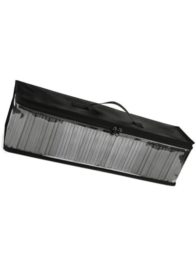 Black Zippered Disc Storage Bag With Handle For Secure Sleeves And Protective Holder - Image 4