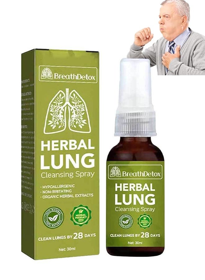 Breathdetox Herbal Lung Cleansing Spray 30ml, Natural Throat Oral Spray, Relieves Throat and Nasal Discomforts Throat - Image 1