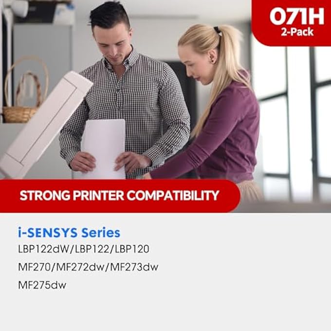 071 / 071H HIGH YIELD BLACK TONER CARTRIDGE COMPATIBLE REPLACEMENT FOR 071H/071/CRG-071 TONER CARTRIDGE WITH IMAGECLASS LBP122DW MF273DW MF275DW PRINTERS|2PACK 5000-PAGE CAPACITY INK - Image 3
