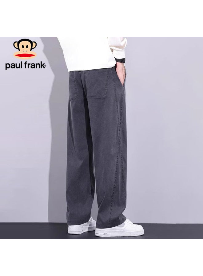 Paul Frank Paul Frank Men's Spring Straight Wide-leg Casual Pants Men's American Style Wide-leg Pants Modern Gray Xl  - Image 4