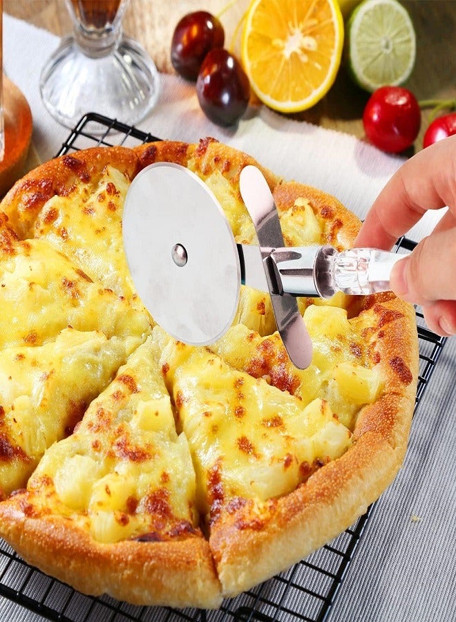 Cake Cutter Set with Pizza Cutter Wheel, for Wedding, Birthday, Anniversary and Party Cakes  - Image 3