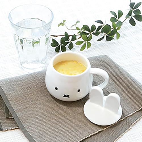 COTONOHA Japanese Ceramic Mug with Lid, 9.1 fl oz (270 ml), Cute Bunny Design, Dishwasher & Microwave Safe, Heat Retention Coffee Cup - Image 4