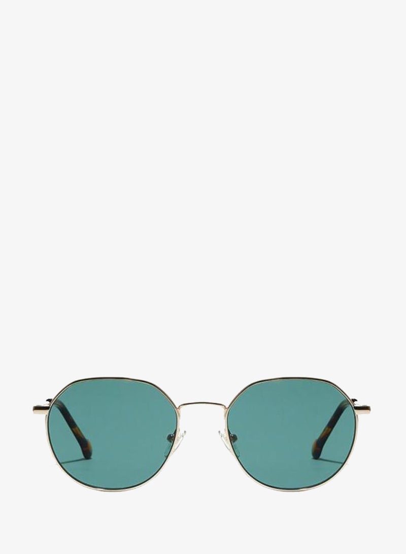 30Sundays WANDERLUST Men Green Sunglasses - Frame Material: Metal - Lens Color: Green- Frame Color: Japanese Gold - Full Rim - Image 1
