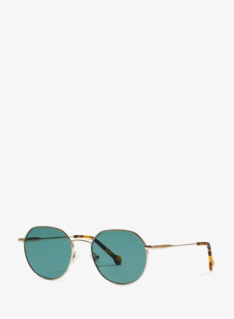 30Sundays WANDERLUST Men Green Sunglasses - Frame Material: Metal - Lens Color: Green- Frame Color: Japanese Gold - Full Rim - Image 2