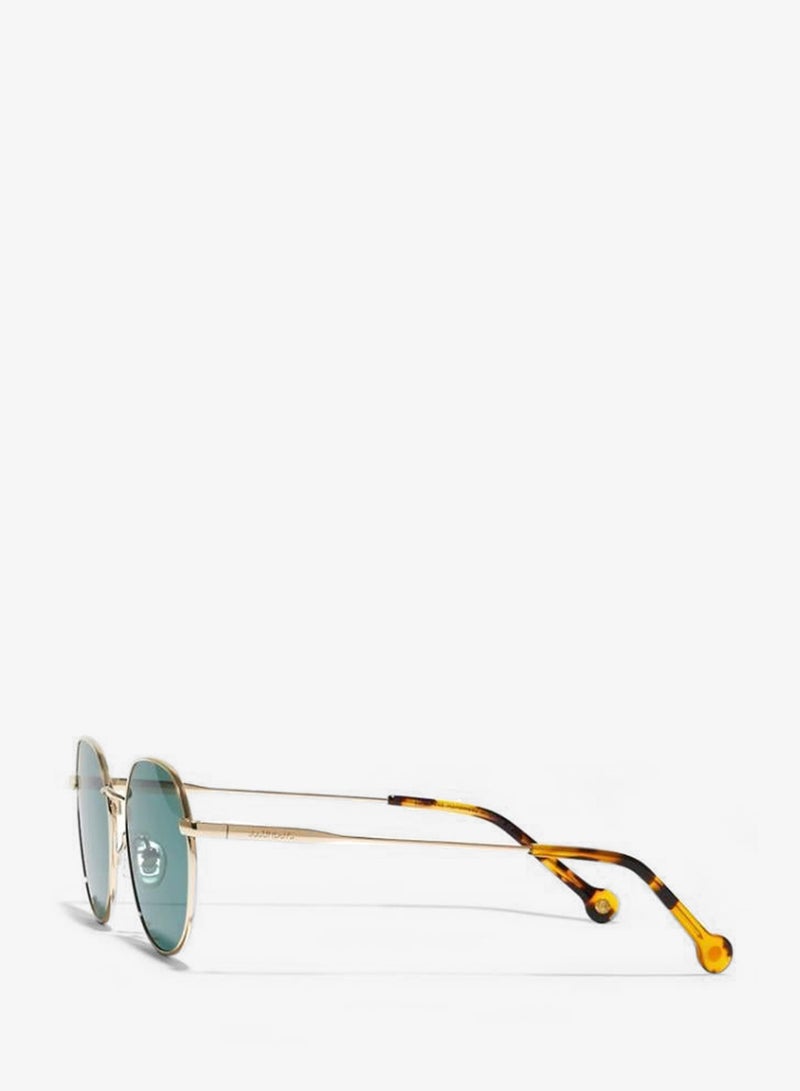 30Sundays WANDERLUST Men Green Sunglasses - Frame Material: Metal - Lens Color: Green- Frame Color: Japanese Gold - Full Rim - Image 3