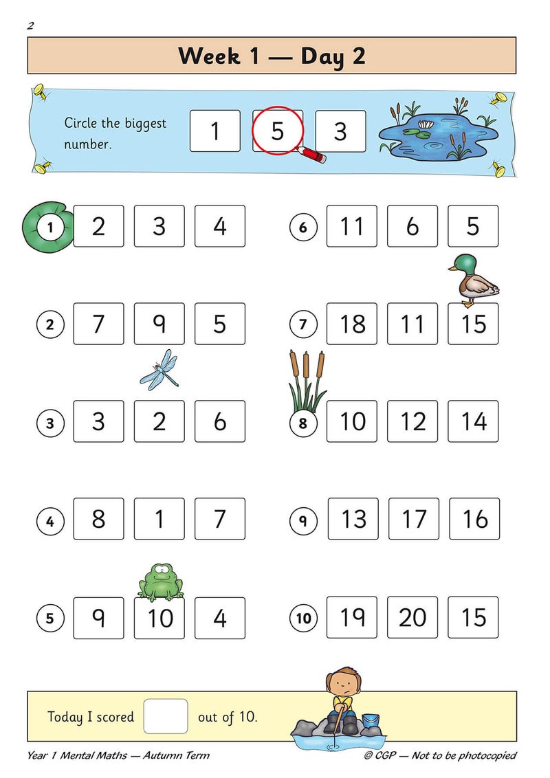 Ks1 Mental Maths Daily Practice Book Year 1 Autumn Term - Image 4