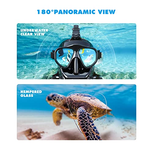 SMACO Full Face Diving Mask with Camera Mount, Full Face Scuba Mask for Adults Compatible with S400/S400 Plus/S400 Pro/S700 Scuba Diving Tank, Diving Mask Kit with Comfortable Breathing Design—Black - Image 4
