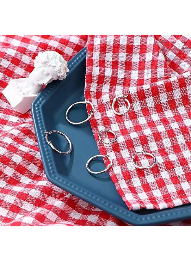 3 Pairs Sterling Silver Round Hoop Earring for Women Lightweight Click-Top Hoop Earring Hypoallergenic 10-20MM - Image 4