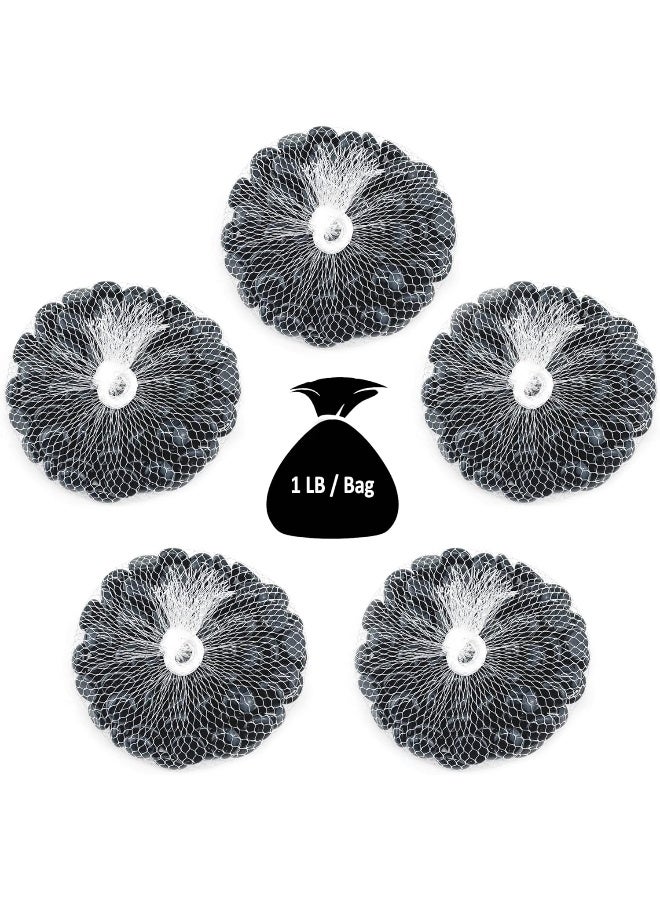 CYS EXCEL 5LBS Black Glass Gemstone Beads Vase Fillers Flat Marble Beads Multiple Color Choices Aquarium Decor Rocks Floral Stones Decorative Mosaic Glass Gem Pebbles - Image 3