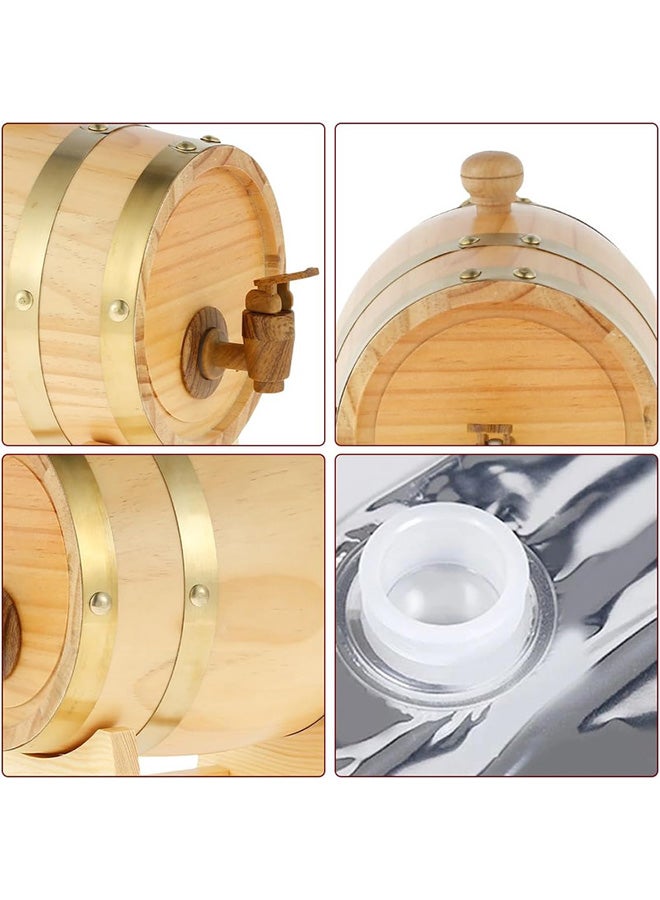 Home Care Wine Barrel, 1.5L Vintage Natural Oak Wooden Wine Aging Barrel Wine Keg Bucket Home Brew Brewing Equipment Accessories for Wine/Brandy/Whisky/Tequila, Beautiful and Practical  - Image 5