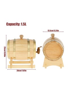 Home Care Wine Barrel, 1.5L Vintage Natural Oak Wooden Wine Aging Barrel Wine Keg Bucket Home Brew Brewing Equipment Accessories for Wine/Brandy/Whisky/Tequila, Beautiful and Practical  - Image 3