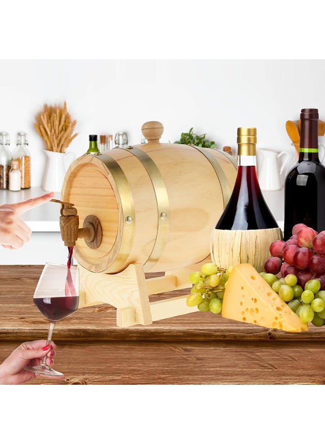 Home Care Wine Barrel, 1.5L Vintage Natural Oak Wooden Wine Aging Barrel Wine Keg Bucket Home Brew Brewing Equipment Accessories for Wine/Brandy/Whisky/Tequila, Beautiful and Practical  - Image 2
