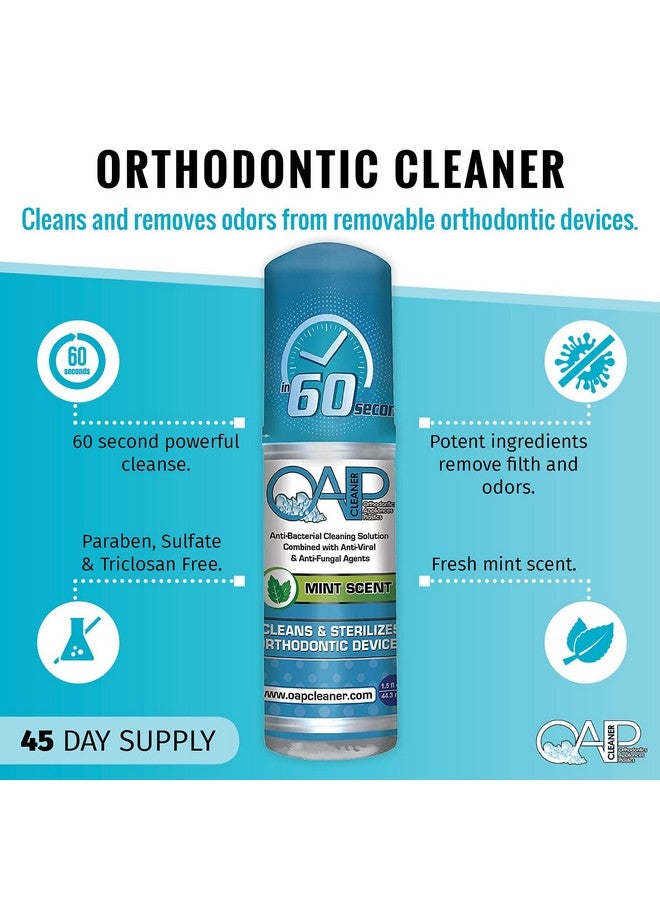 OAP Orthodontic Cleaner by OAP Cleaner | Retainer Cleaner, Denture Cleaner, and Mouth Guard Cleaner | 60 Second Foam Cleanser | Paraben, Sulfate and Triclosan Free | 44.3 mL, 3 Bottles - Image 2