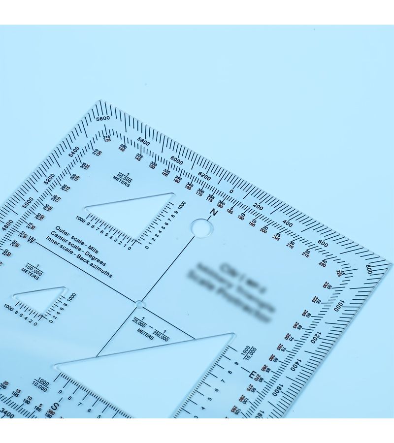 1 Map Protractor With Coordinate Scale Built In Ruler Plastic Measuring Tool For Land And Sea Navigation Topographic Maps Cartography Surveying Exploration Data Conversion - Image 5