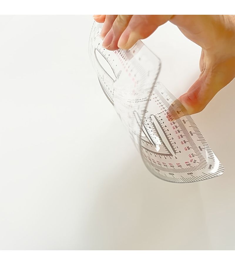 1 Map Protractor With Coordinate Scale Built In Ruler Plastic Measuring Tool For Land And Sea Navigation Topographic Maps Cartography Surveying Exploration Data Conversion - Image 4