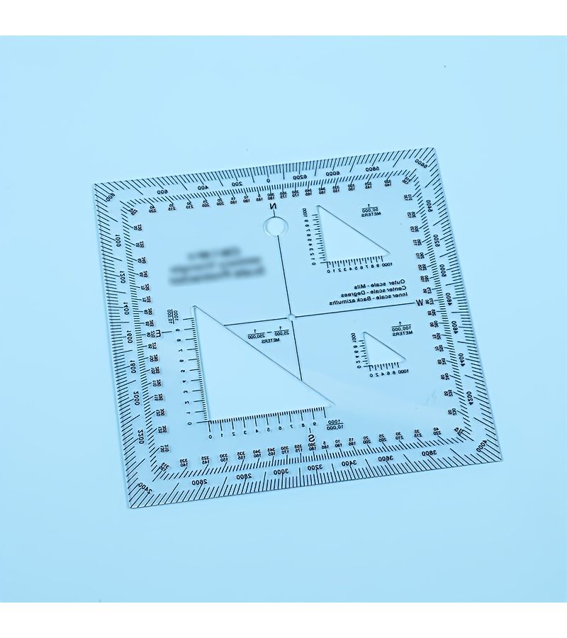 1 Map Protractor With Coordinate Scale Built In Ruler Plastic Measuring Tool For Land And Sea Navigation Topographic Maps Cartography Surveying Exploration Data Conversion - Image 3