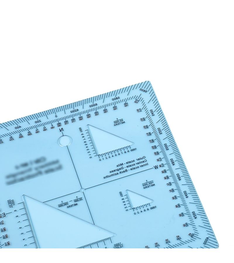 1 Map Protractor With Coordinate Scale Built In Ruler Plastic Measuring Tool For Land And Sea Navigation Topographic Maps Cartography Surveying Exploration Data Conversion - Image 2