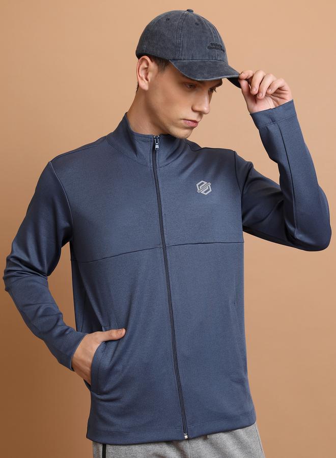 HIGHLANDER Front Zip Panelled Jacket with Side Pocket by Styli  - Image 1