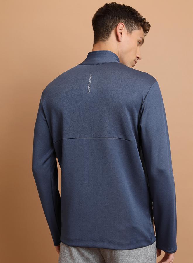 HIGHLANDER Front Zip Panelled Jacket with Side Pocket by Styli  - Image 3