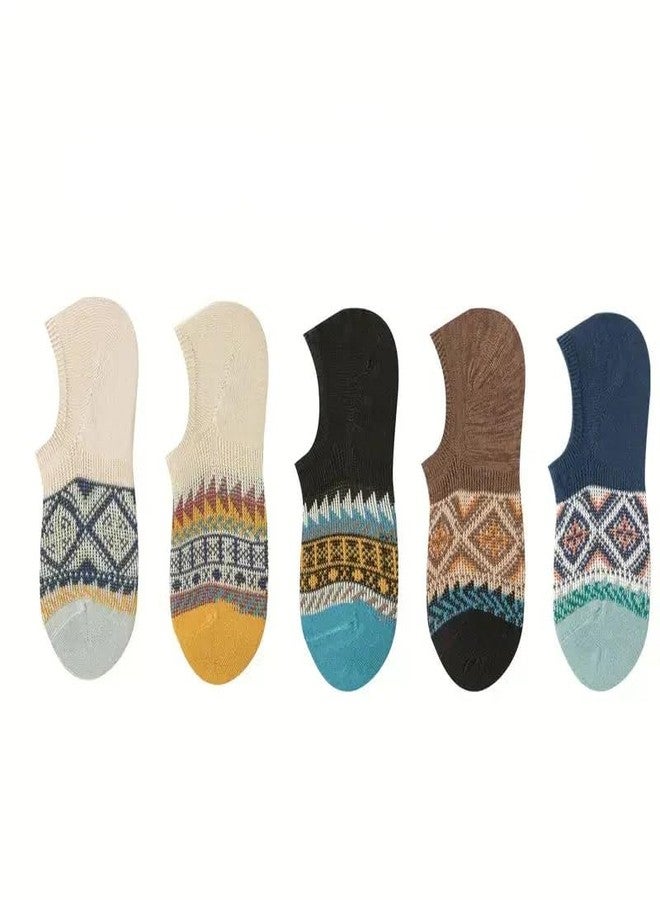 Hometrix Ankle Length Socks For Men And Women Free Size Pack of 5 | Made With Cotton Breathable, Anti Odour & Moisture Absorbent Combed Cotton Unisex Cute Design Multi Color - Image 1