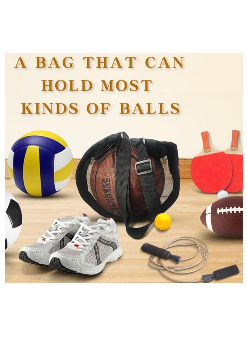 Generic Black single ball bag, basketball bag, mesh crossbody bag, sports ball storage bag, mesh backpack, sling bag, portable one shoulder fitness bag, volleyball and football sports bag - Image 5