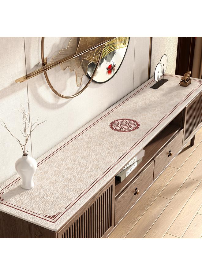 Bluejw TV Cabinet Protective Mat New Chinese Shoe Cabinet Countertop Anti-Dirty Mat Light Luxury High-Level Entrance Sideboard Dispable Tablecloth - Image 1