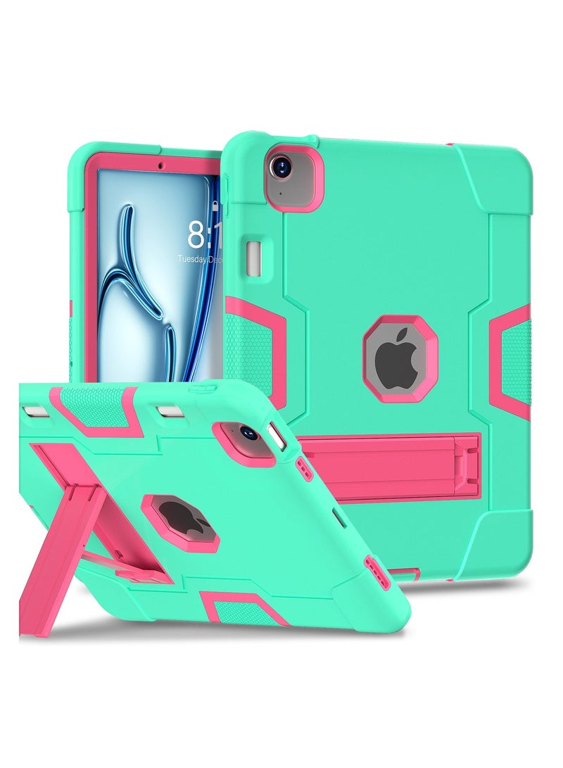 Full-Body Shockproof Case for iPad Air8 2026 (11 inch) M4, 3-Layer Rugged Silicone Stand Cover, Heavy Duty Protection