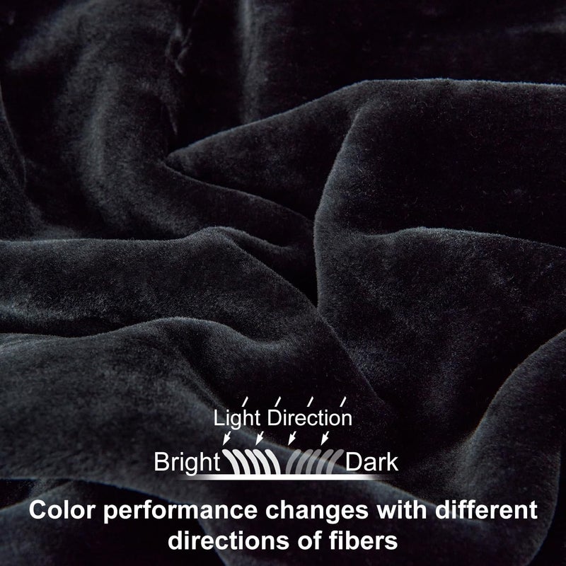 JYK Fleece Plush Blanket 3.5 LB, 1 Ply, Korean Mink Blanket Queen 79" x 91" - Super Soft and Warm, Lightweight and Cozy Fuzzy Solid Color Fleece Blanket for Bed, Black - Image 3