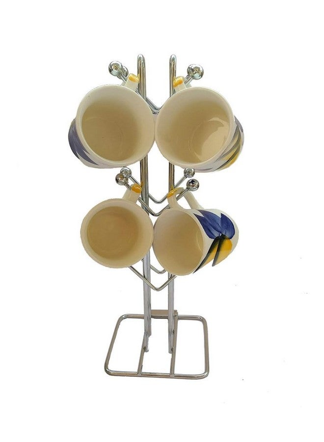 Fastro Stainless Steel Square Shape 12 Cup Holder Stand - Countertop Cup Hanging Rack Ideal for Kitchen, Coffee & Tea Mug Display, Elegant Dining Table V Shape Cup Holder - Image 4