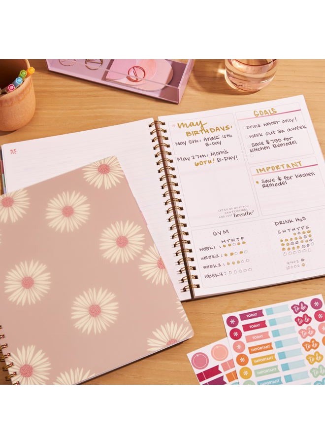 Erin Condren Inspired Collection - Large Undated Planner, Daisies cover - Image 2