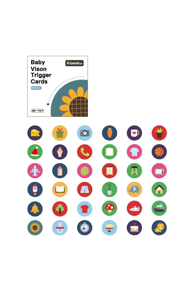 4*18 Pcs Black White Red Flash Visual Cards, Learning Activity Card Newborn Infants Educational Toys Gift for 0-36 Months Infants Toddlers - Image 2