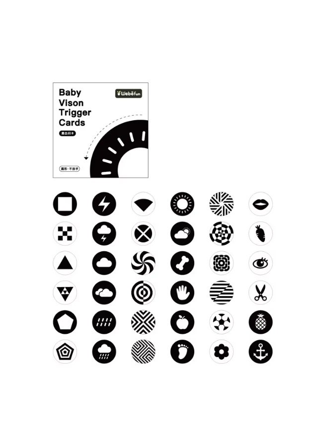 4*18 Pcs Black White Red Flash Visual Cards, Learning Activity Card Newborn Infants Educational Toys Gift for 0-36 Months Infants Toddlers - Image 3