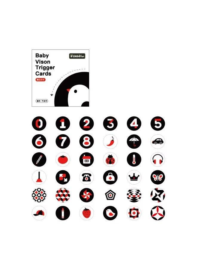 4*18 Pcs Black White Red Flash Visual Cards, Learning Activity Card Newborn Infants Educational Toys Gift for 0-36 Months Infants Toddlers - Image 5
