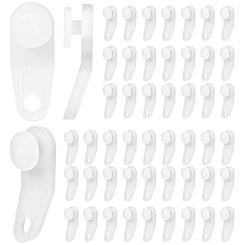 50 Pcs Plastic Curtain Hooks Curtain Roller Curtain Track Gliders White Traverse Rod Slides Curtain Track Glider Hooks Crossbar Slide Rail Replacement Parts Plastic Curtain Rail Track Hooks