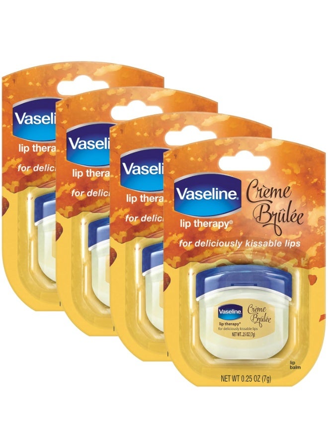 Vaseline Lip Therapy Creme Brulee Mini 4-Pack â€“ Moisturizing Balm for Soft, Smooth Lips, 0.25 Oz Ea - Image 1